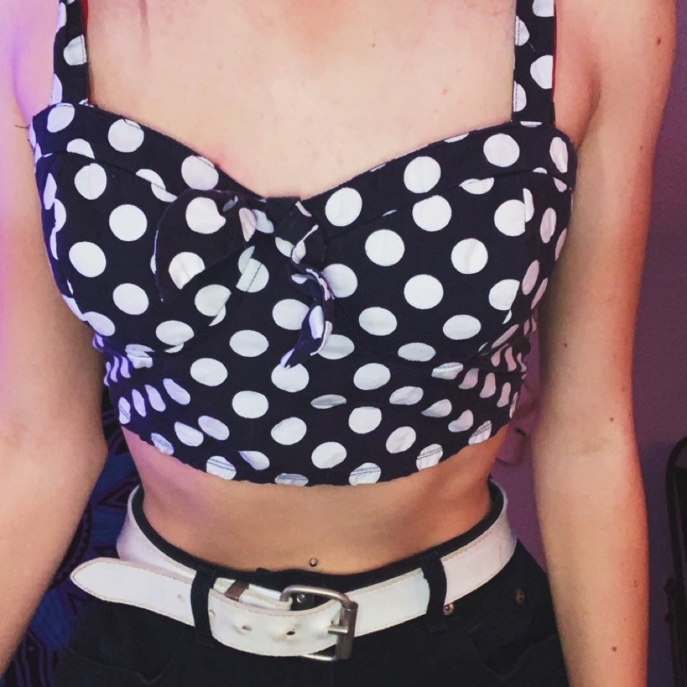 Retro Polka Dot Crop Top